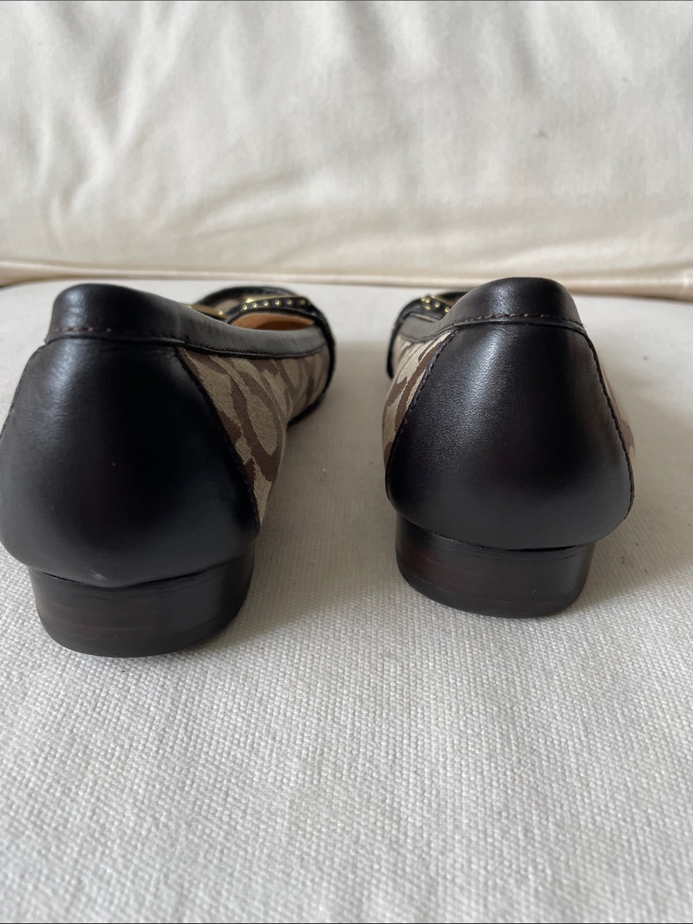 Coach Brown Signature Canvas Bit Loafers with Gold Hardware - Picture 4 of 7